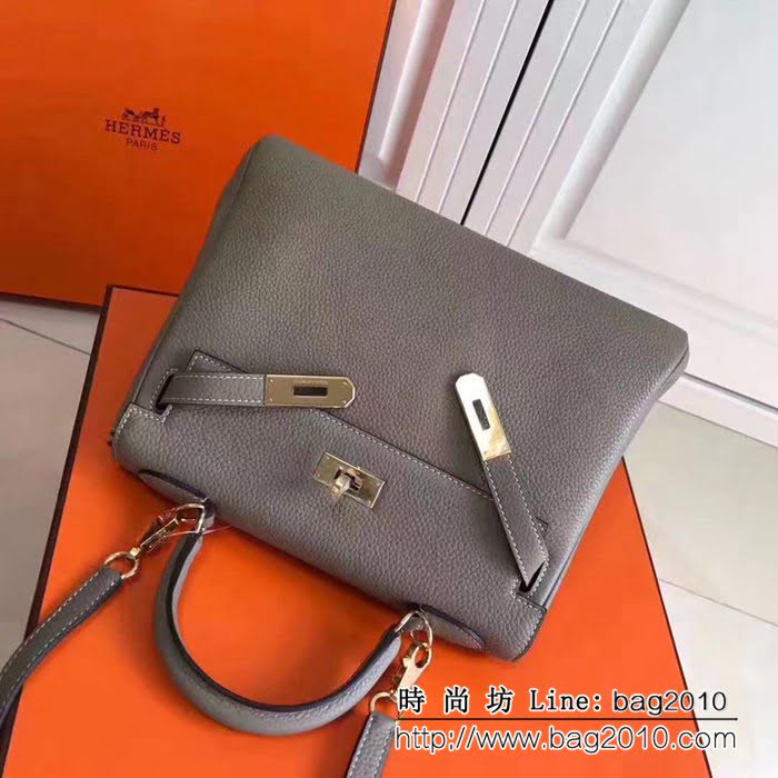 愛馬仕Hermes 荔枝紋頭層牛皮凱莉包 可手提肩背 0AM1654
